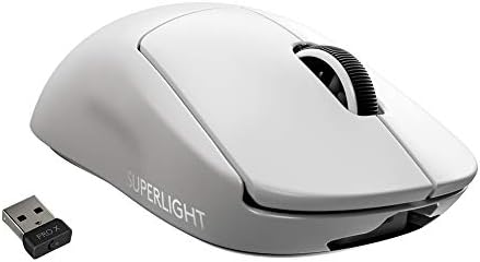Сверхлегкая безжична детска мишка Logitech G PRO X Superlight, Ультралегкая, сензор Hero 25 ХИЛ., 25 600 dpi - Бяла Ръчна детска
