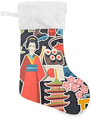 Коледни Чорапи PIMILAGU Japan 1 Опаковка 17,7 инча, Окачени Чорапи за Коледна украса