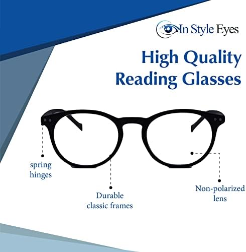 Очила за четене с гъвкави считывателями In Style Eyes - В класическата кръгла лека рамка с пълна рамки - Неполяризованные лещи