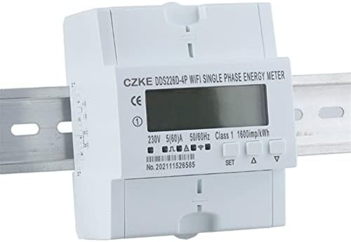 ANZOAT Монофазен 220v 50/60 Hz 65A Din Рейк WiFi умен брояч на енергия Таймер Монитор Брояч кВтч Ваттметр (Цвят: DDS226D