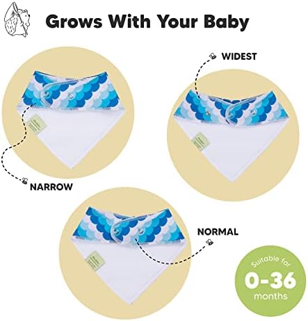 KeaBabies 8 опаковки, органични бебешки кърпи-слюнявчика и 8 опаковки, органични бебешки нагрудников за момичета и момчета - Стилни Лигавници