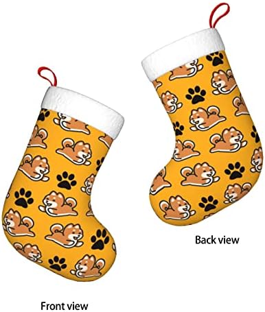 Коледни Чорапи Augenstern, Подаръци За Кученца Shiba-Ин, Двустранни Чорапи За Окачване На Камина.
