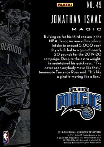 2019-20 Панини Illusions Изумруд 49 Търговска картичка баскетболист в НБА Джонатан Isaac Орландо Мэджика