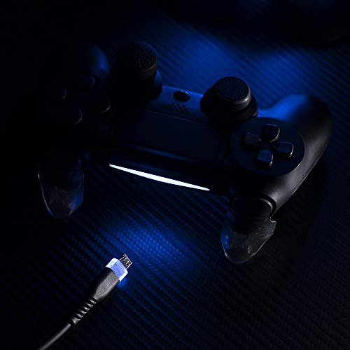 Кабел за зареждане и пренос на данни Micro USB с технологията Anti-Node Supersoft и led подсветка за контролери на Playstation