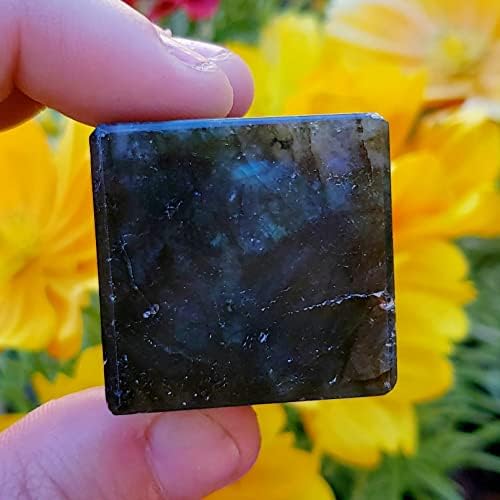 Кубче Ръчно полиране от Labradorite - Проба Естествен Лекарствен Кристал с Метафизична Чакра - Скъпоценен Камък - Куб 4