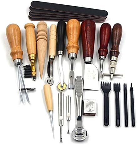 Кожен Инструмент, 19шт Метални Силни Инструменти за Пробиване, Шиене, Дърворезба, Ръчна изработка, Комплектни Прибори за
