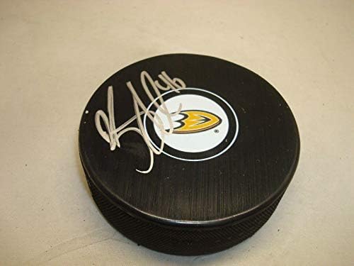 Хокейна шайба Анахайм Дъкс с автограф на Бен Street, 1Б - за Миене на НХЛ с автограф