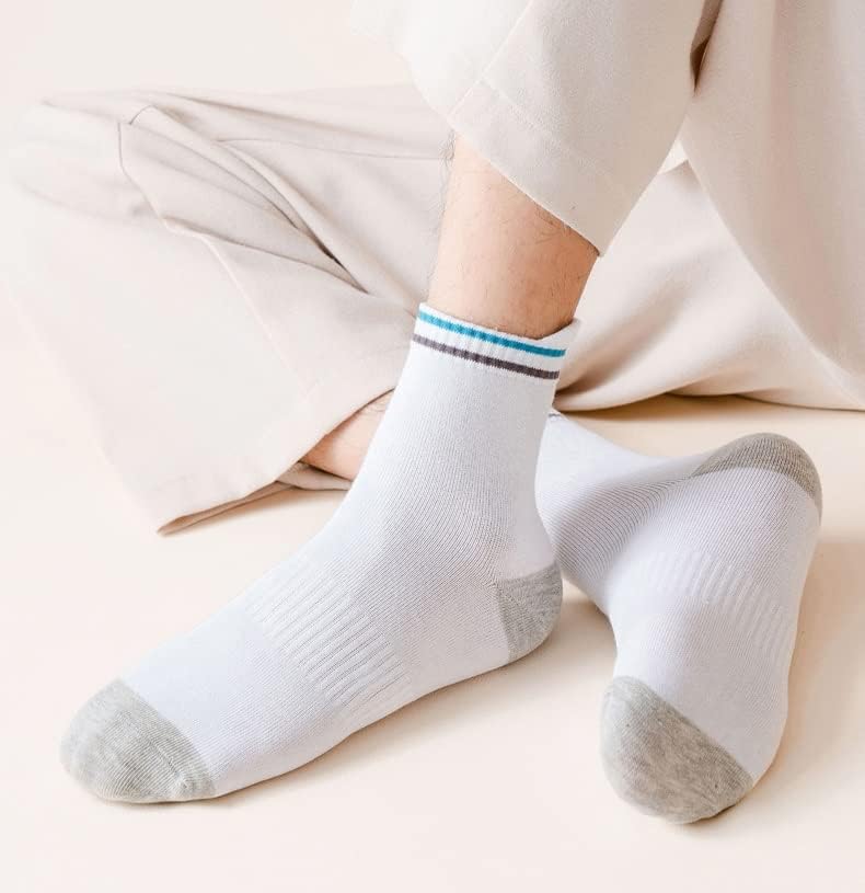 TREXD 10 Чифта Мъжки Спортни Чорапи Памучни Бизнес За Фитнес На Открито, бързо съхнещи Износоустойчиви Топли Дълги Чорапи