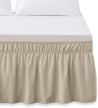 Елегантна Комфортна Луксозна пола-легло с миризмата от еластичен кафяв материал с волани, зашити по поръчка с дължина 16 см - Лесно