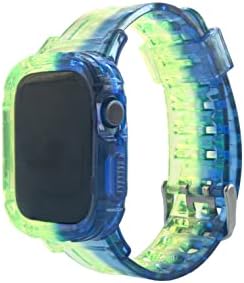 SXTDDSP е Съвместим с джапанки Apple Watch 38 мм 40 мм 41 мм 42 мм 44 мм 45 мм, желеобразный кристално чист спортен каишка за жени и