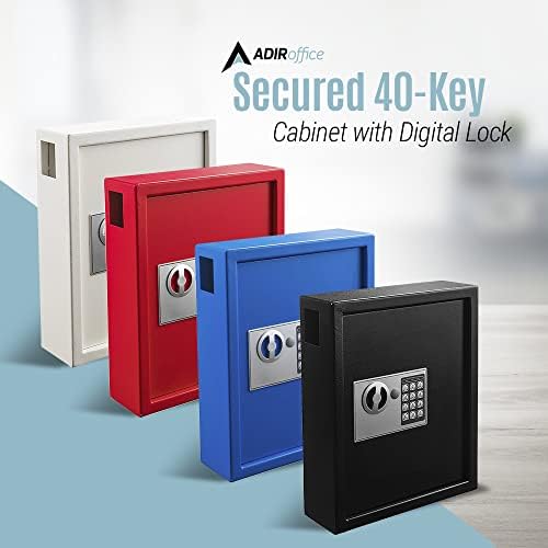 Защитен шкаф AdirOffice на 40 ключове с цифрова крепост (бял) Защитен шкаф 40 ключове с цифрова ключалка (черен) Комплект