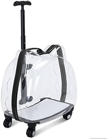 SCDZS Калъф-количка за домашни любимци Пътен Калъф Панорамна Прозрачна Транспортна чанта с Голям капацитет на 360 ° (Цвят: черен)