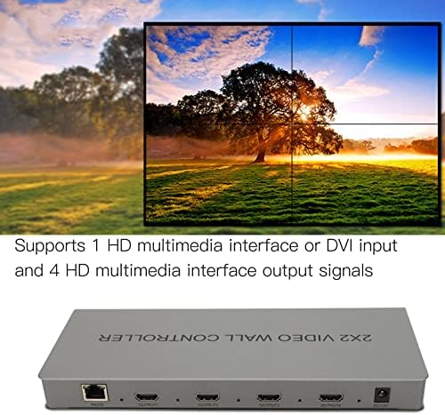 Видеостенный контролер ASHATA 4K, HDMI 2x2 1x1 1x2 1x3 1x4 дървен материал 2x1 3x1 4x1, Стенен контролер на телевизора, за 4 телевизори