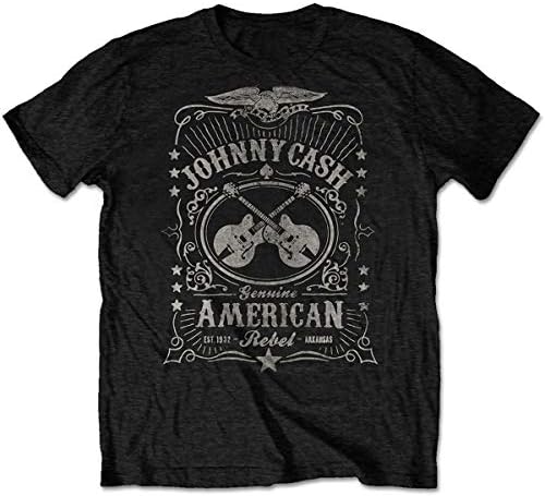 Тениска Johnny Cash American Бунтовник Официалната Мъжка Черна