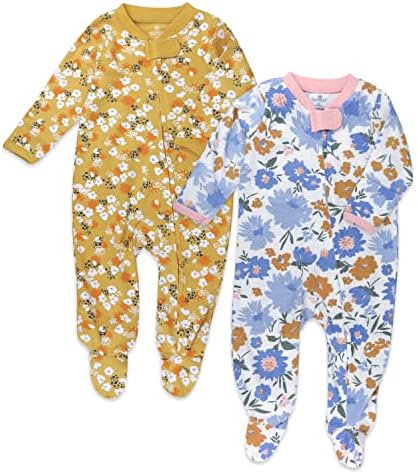 Пижами за спане и игри HonestBaby за малки момичета от органичен памук в 2 опаковки на крака
