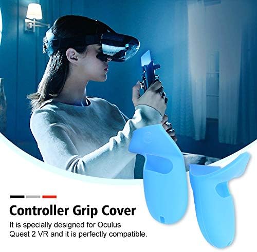 CALIDAKA 1 Двойка Защитно покритие за кожата контролер за Oculus-Quest 2 Аксесоари за очила за Виртуална реалност, Удобна Силиконова Защитно