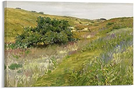 Пейзаж, Импрессионистский пейзаж Шиннкок Хилс четка Уилям Мерритта Chase. Известни Художествени Плакати И Живопис върху Платно,