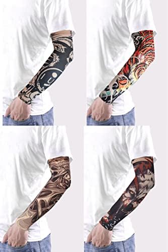 BULEFSEA 18 БР. Временни Художествени Татуировки Ръкав за Мъже и Жени Мека Еластичността на Слънцезащитни продукти, Без С Фалшиви