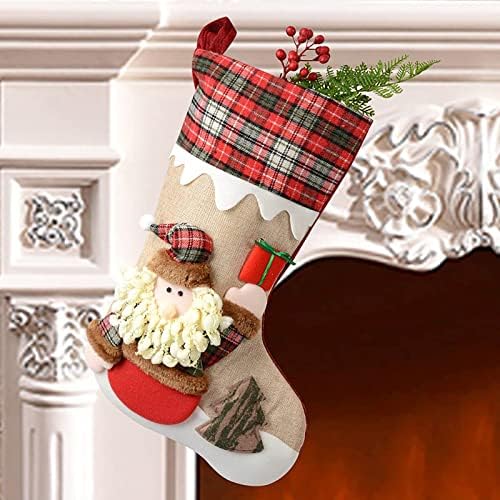 Коледните чанти за Отглеждане - 18,5x11,8 инча Големи Коледни Висящи Чанти с 3d Плюшен Герой, Детска Подарък чанта, Коледни