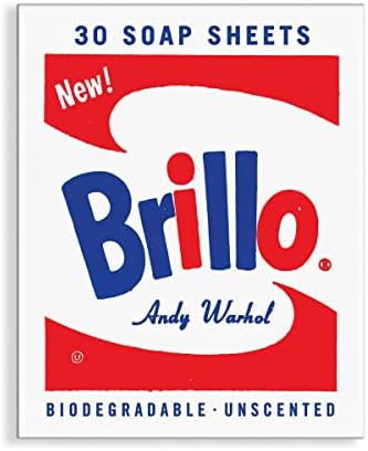 Листове за сапун Galison Andy Warhol Brillo, 1 опаковка (30 листа и без мирис) – Удобни биоразградими листа за сапун за ръце на пътя – Изпълнени в культовом стил поп-арт – Размери