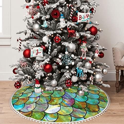 Пола за Коледната елха с тапицерия pom-помераните в Ретро стил-Празнична Коледна Украса на дома с Опашка на Русалка 36