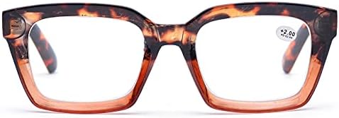 ZUVGEES Квадратно стъкло за четене в ретро стил, големи рамки за очила, по-голям обектив 50 мм