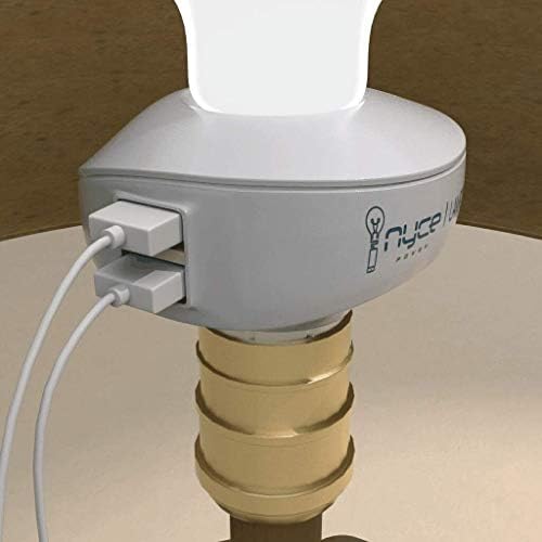 Адаптер за контакта на електрическата лампа Nyce Power LampCharger, USB-зарядно устройство за контакт, USB Портове-зарядно устройство,