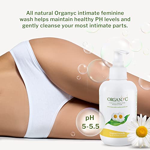 Organyc - Женски средство за измиване на лицето за чувствителна кожа - Без хлор, парабени, токсини и синтетични аромати - 8,5 течни