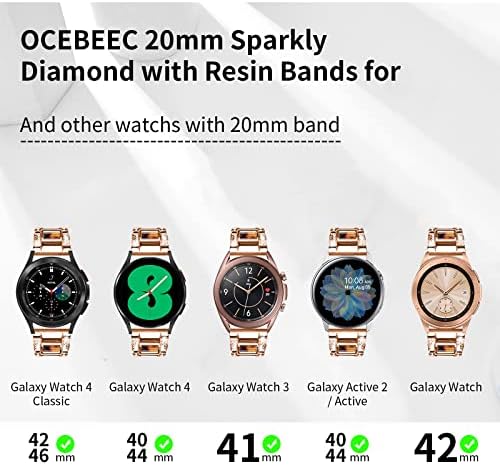 OCEBEEC е Съвместим с Samsung Galaxy Watch 5 Band 40 мм/44 мм/Pro 45 мм, Galaxy Watch 4 Band 40 мм 44 мм, 20 мм, Бижута, метални джапанки