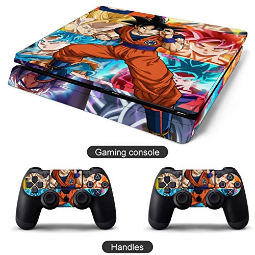 Son Goku всички форми Съвместим с контролера PS4 Slim и стикер върху кожата на конзолата на защитно покритие на безжичен/кабелен