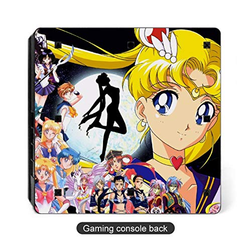 Колаж герои Sailor Moon е Съвместим с контролера PS4 Slim и стикер на конзолата защитен калъф безжичен/кабелен геймпад