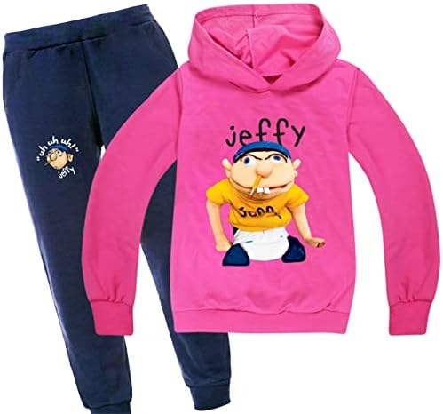 HUANXA/ Бебешки Комплекти с качулка, Пуловер Jeffy, Блузи и Панталони - Детски Случайни Спортен Костюм от 2 теми, Графични