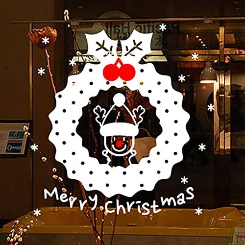 Весели Коледни Стикери за стена, Подвижни Коледни Художествени Етикети, Коледни Стикери по прозорците, Офис Декорации за детската