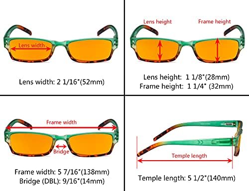 Eyekepper, 7 комплекта Очила със Сини Светофильтром, Дамски Модни Компютърни Очила С Оранжев оттенък + 1,25