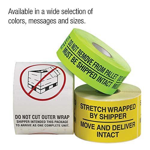 Етикети Tape Logic®, Бережная крехката дръжка - Висока рекламни стойност, 8 x 10, Флуоресцентно зелено, 250 / ролка