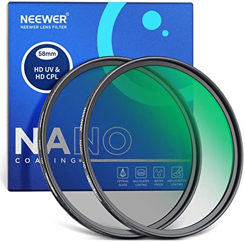 UV-филтри за обектива NEEWER 58 мм CPL, Кръгли издаде лицензия за същата дейност /Набор от филтри за обектив със защита от ултравиолетови