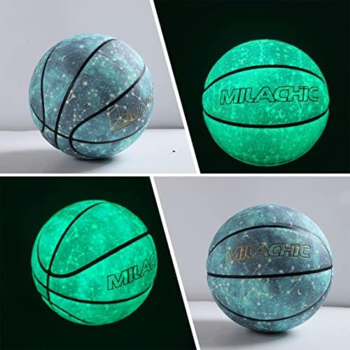 Баскетболна топка MILACHIC, Светещи в Тъмното Баскетбол, Блеснали на Баскетболна Топка от Композиране на кожата, Подарък за младежи,