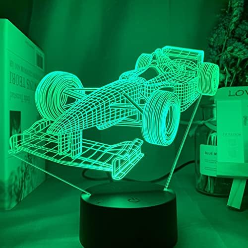 Paesteffe 3D Led нощна светлина за Детето, Илюзия състезателна кола от Формула 1, Лампа за Спални, Декоративен лека нощ, Уникален Подарък