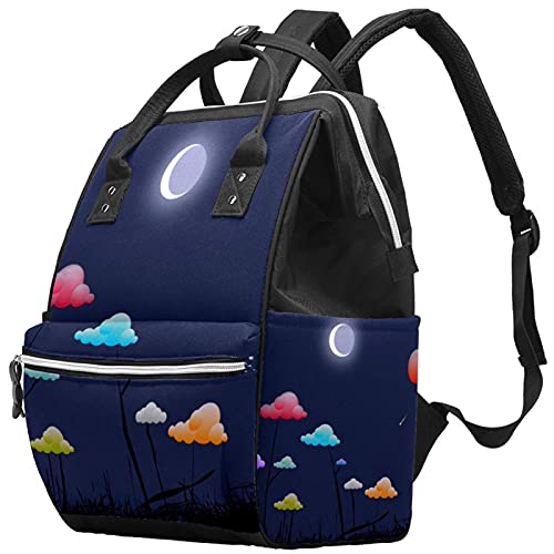 Цвете Облак Луната Лунна Светлина Пелена Чанта на Мама Раница с Голям Капацитет Чанта За Памперси Кърмещи Пътна Чанта за Грижа за Детето