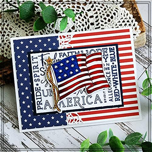 Марка Simply Clear С Червени, бели и сини марки - Американски патриотизъм, гордостта на САЩ, Лист 4x6 - 5 броя