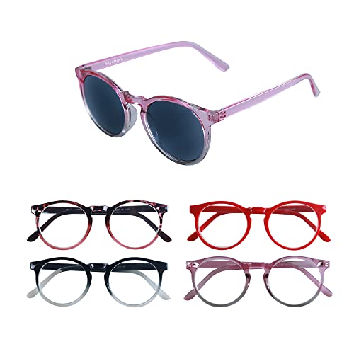 Flyshark 5 Опаковки Очила за четене с Блокиране на Синя Светлина, Модни Очила, Ридеры за Жени, Комплектът включва Слънчеви Очила