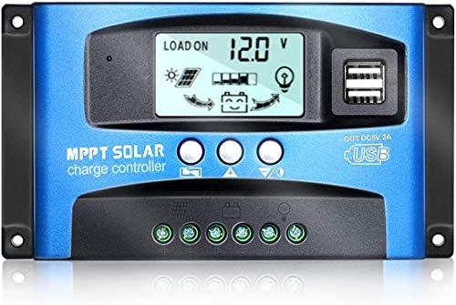MPPT Контролер за зареждане на слънчева батерия 100 Ампера, Регулатор за соларни панели 12v/24, двойно USB-Порт за Зарядно устройство