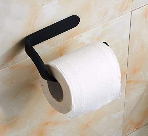 Черен Държач за тоалетна хартия Хром Държач за Тоалетна хартия На Руло Аксесоари за Баня, монтиран на стената (Цвят: Хром)