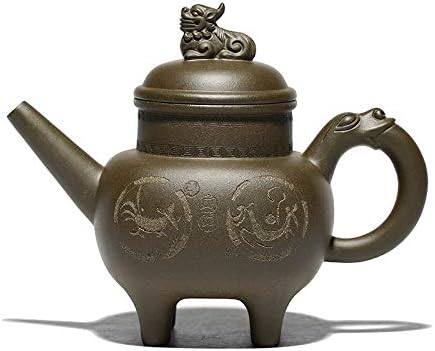 Китайски Чайник Yixing Zisha, Ретро Ретро-Ръчно изработени, Уникални Ориенталски Оригинален Дизайн, Лилаво Глинено Керамичен Чайник,