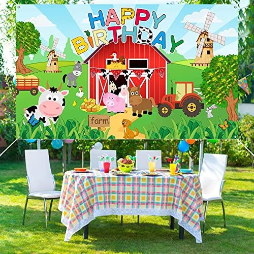 На фона на партито в чест на рождения Ден на тема Селскостопански животни, Банер, Фон за Снимки на Фермата, Вечерни Украса за Душата
