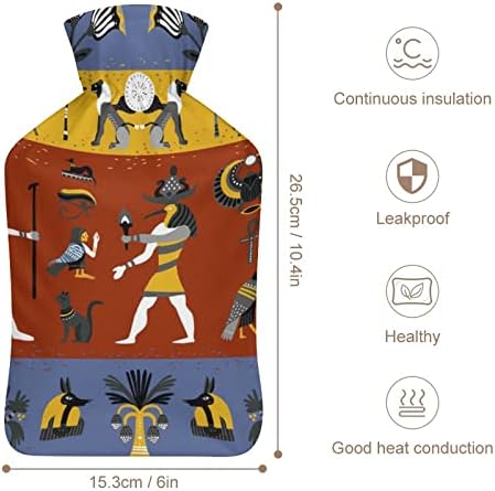 Древнеегипетская Религиозна Бутилка за Гореща Вода с Меки Плюшени Капак на Топло Гума Чанта За Впръскване на Вода 1000 мл