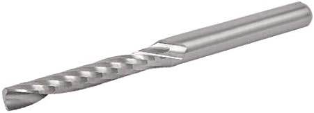 Спирала бележка fresa от вольфрамовой стомана X-DREE 1/8 инча x 2,5 mm x 17 мм с единична канавкой Сребрист цвят (1/8 инча x 2,5 mm x 17 mm
