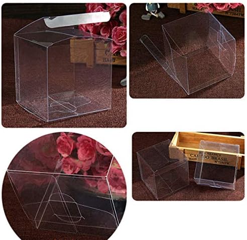 ysmile Small Clear Favor Box Прозрачна Пластмасова Подарък Кутия на Едро на Квадратен Куб за домашни любимци, за парти,