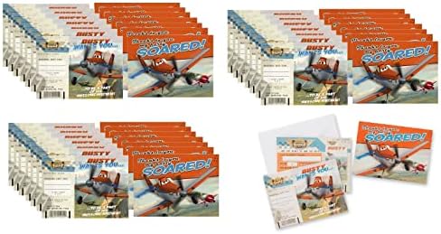 Уникален набор от консумативи за рождения ден на Самолети включва 24 Картички-покани и 24 Благодарствени картички