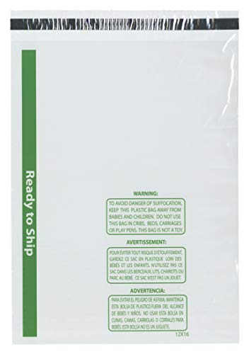 Plymor е Готова за изпращане на 1,5-мм найлонови торбички с непроницаема тиксо и предупреждение за задушаване, 13 x 17 (опаковка от 250